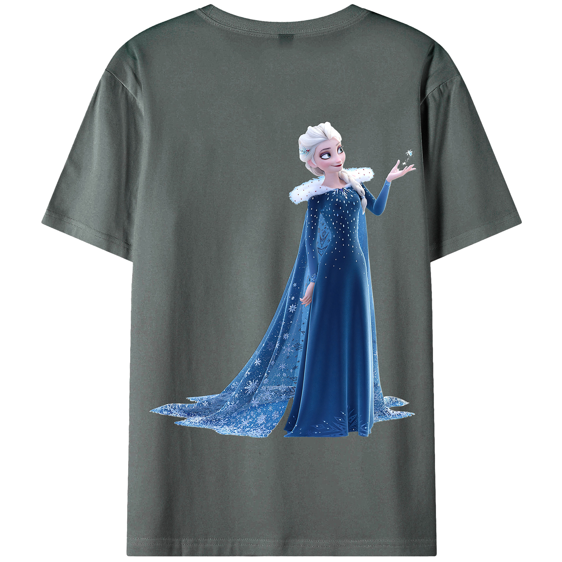 （画像用） アナと雪の女王 アンナ エルサ Frozen Anna Elsa 綿100％半袖Tシャツ（背面プリント）